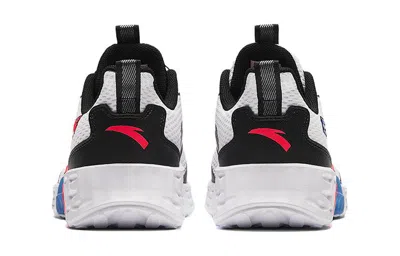 Anta (gs)  Running Series Sneakers 'white Black With Red Blue'