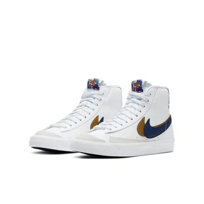 Nike (gs)  Blazer Mid '77 Se 'double Swoosh - White Gold Blue Void'