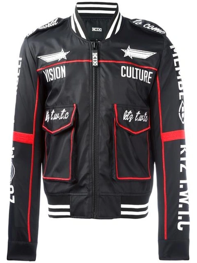Ktz Embroidered Detailing Sport Jacket In Black/red