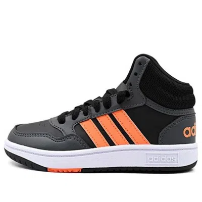 Adidas Originals (gs) Adidas Hoops 3.0 Mid Shoes 'black Grey Orange'