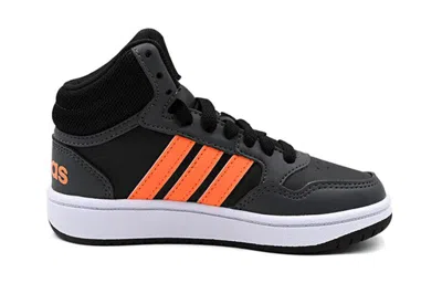 Adidas Originals (gs) Adidas Hoops 3.0 Mid Shoes 'black Grey Orange'