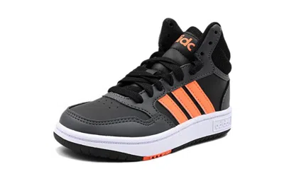 Adidas Originals (gs) Adidas Hoops 3.0 Mid Shoes 'black Grey Orange'