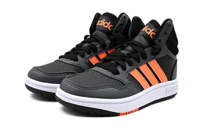 Adidas Originals (gs) Adidas Hoops 3.0 Mid Shoes 'black Grey Orange'