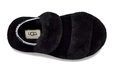 Ugg Oh Yeah Sheepskin Slingback Slippers In Black