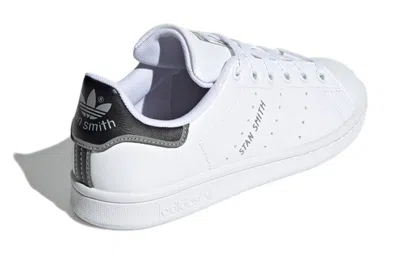 Adidas Originals (gs)  Stan Smith J Shoes 'white Black Grey' In White