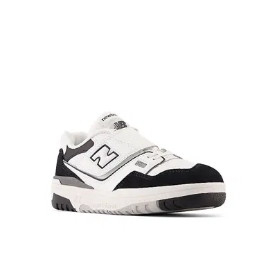 New Balance (ps)  550 Bungee Lace With Top Strap 'white Black'