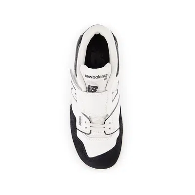 New Balance (ps)  550 Bungee Lace With Top Strap 'white Black'