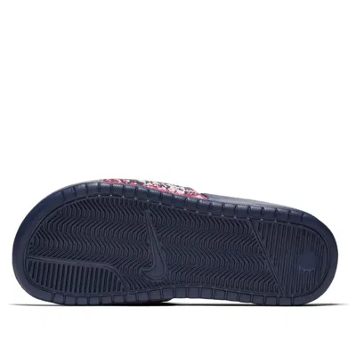 Nike (wmns)  Benassi Jdi Print Splash Ink Minimalistic Unisex Black Pink Slippers In Multi
