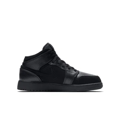 Air Jordan (gs)  1 Mid 'all Black'
