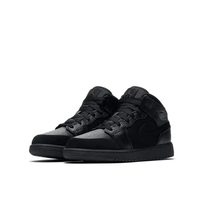Air Jordan (gs)  1 Mid 'all Black'