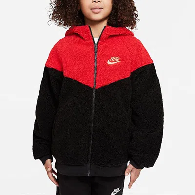 Nike (gs)  Kids Fleece Stay Warm Colorblock Hooded Jacket Boy Black