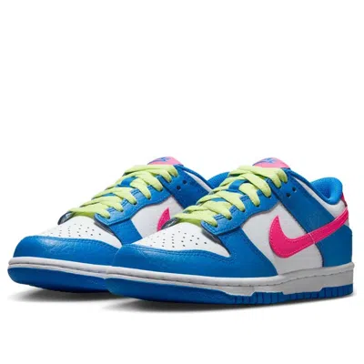 Nike (gs)  Dunk Low 'photo Blue White Light Lemon Twist Hyper Pink'