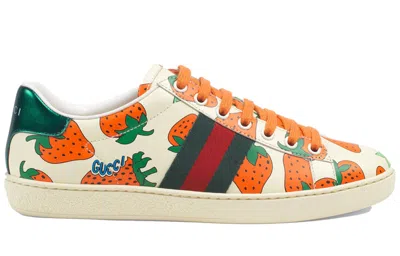 Gucci (wmns)  Ace 'strawberry White' In Red