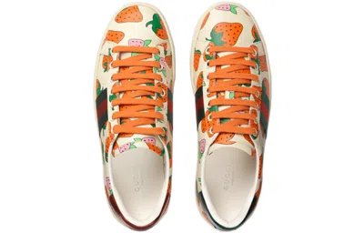 Gucci (wmns)  Ace 'strawberry White' In Red