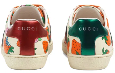 Gucci (wmns)  Ace 'strawberry White' In Red