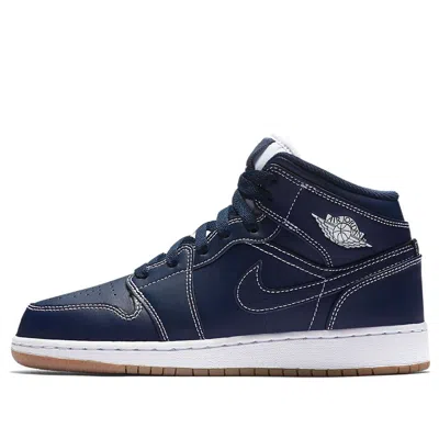 Air Jordan (gs)  1 Retro Mid 'obsidian' In Blue