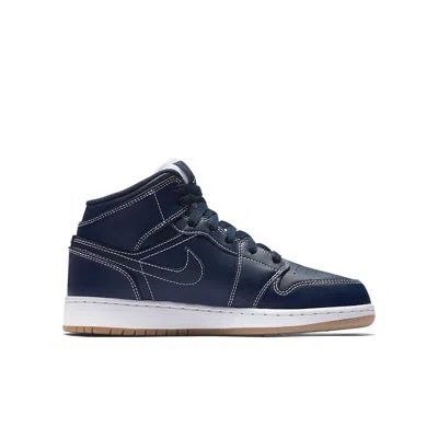 Air Jordan (gs)  1 Retro Mid 'obsidian' In Blue