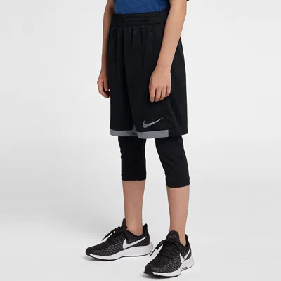 Nike (gs)  Training Breathable Logo Sports Shorts Boy Black