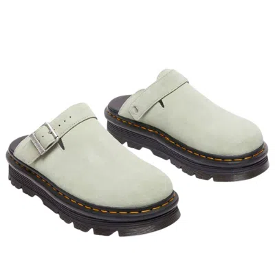 Dr. Martens' Dr. Martens Zebzag Suede Casual Slingback Platform Mules 'sage Green' In Green