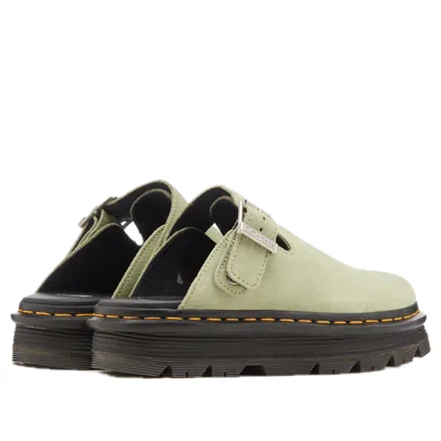 Dr. Martens' Dr. Martens Zebzag Suede Casual Slingback Platform Mules 'sage Green' In Green