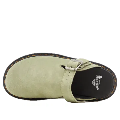Dr. Martens' Dr. Martens Zebzag Suede Casual Slingback Platform Mules 'sage Green' In Green