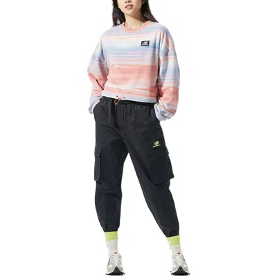 New Balance (wmns)  At Printed Fleece Crew 'white Multi' In Multi