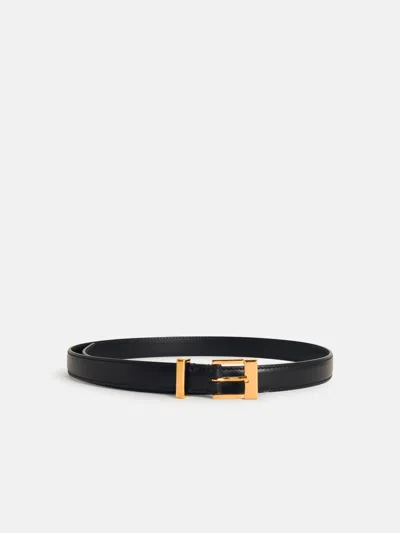 Khaite 'manhattan' Black Leather Belt