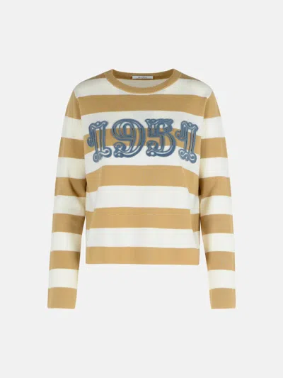 Max Mara 'viterbo' Sand Virgin Wool Sweater