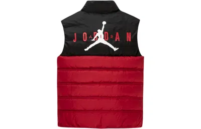 Air Jordan (ps)  Blocked Down Vest 'gym Red' In Black
