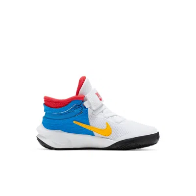 Nike (ps)  Team Hustle D 10 Flyease 'white Blue Yellow' In Multi