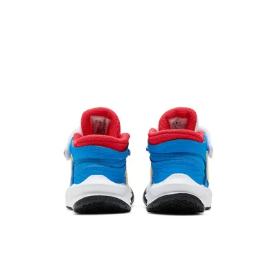 Nike (ps)  Team Hustle D 10 Flyease 'white Blue Yellow' In Multi