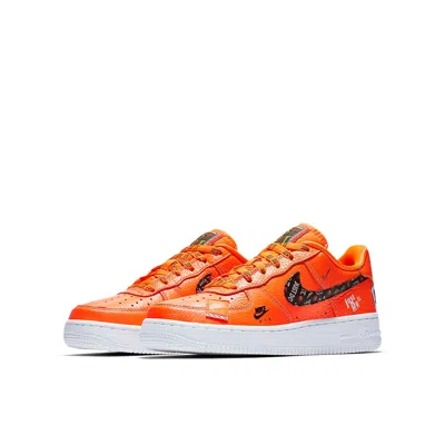 Nike (gs)  Air Force 1 '07 Premium 'just Do It' In Orange