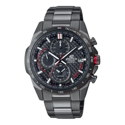 Casio Waterproof Edifice Solar Powered Sports Sapphire Crystal Stainless Steel Strap Mens Black Anal In Metallic