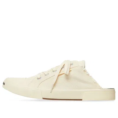 Balenciaga Paris Mules 'white Destroyed Cotton And White Rubber' In Neutral