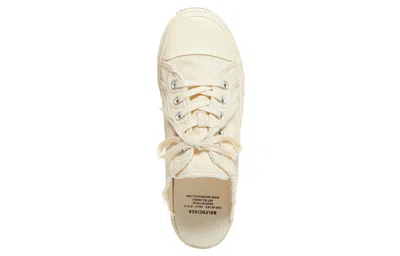 Balenciaga Paris Mules 'white Destroyed Cotton And White Rubber' In Neutral