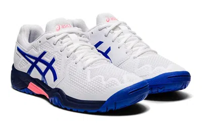 Asics (gs)  Gel Resolution 8 'white Lapis Lazuli Blue'