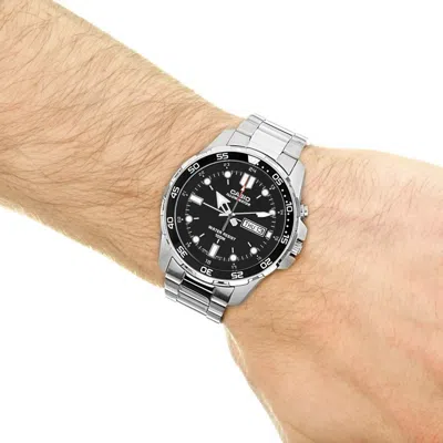 Casio Stainless Steel Strap Unisex Mens Black Analog In Metallic