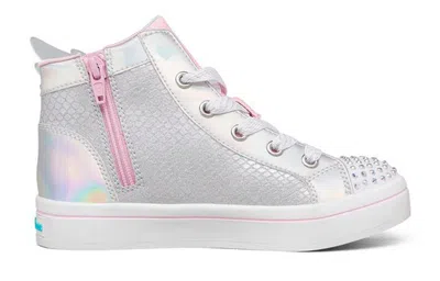 Skechers (gs)  Twi-lites 2.0 'silver Pink' In Gray