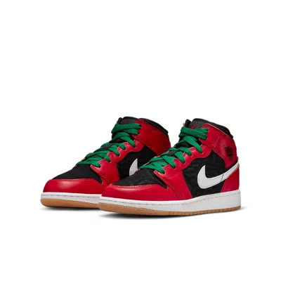 Air Jordan (gs)  1 Mid Se 'christmas' In Red
