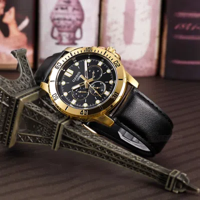 Casio Enticer Serieses Men's Gold Mens Black Analog