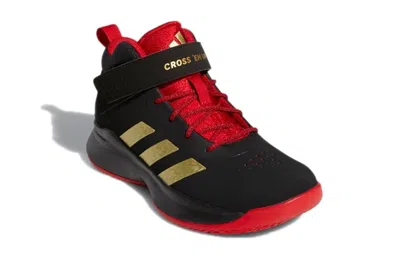 Adidas Originals (ps) Adidas Cross Em Up 5 Wide Slip On 'core Black Gold Metallic Scarlet'