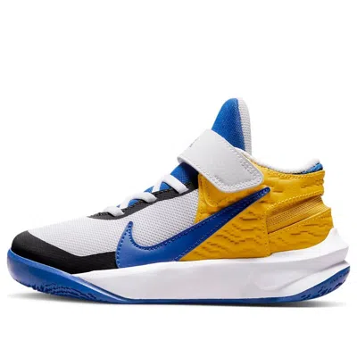 Nike (ps)  Team Hustle D 10 Flyease 'white Blue Yellow' In Multi