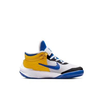 Nike (ps)  Team Hustle D 10 Flyease 'white Blue Yellow' In Multi