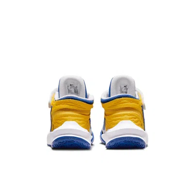 Nike (ps)  Team Hustle D 10 Flyease 'white Blue Yellow' In Multi