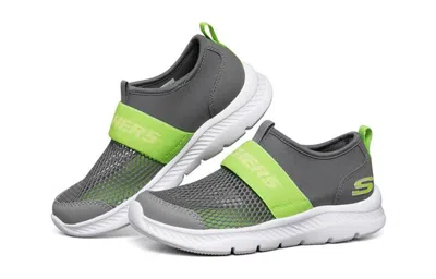 Skechers (gs)  Comfy Flex 2.0 'dark Grey Yellow' In Gray