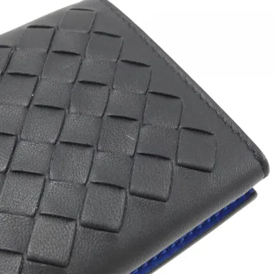 Pre-owned Bottega Veneta Blue Navy Leather Coin Purse/coin Case ()