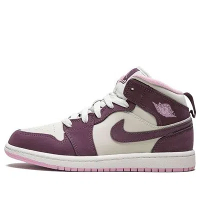 Air Jordan (ps)  1 Mid 'sand Purple' In Burgundy