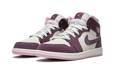Air Jordan (ps)  1 Mid 'sand Purple' In Burgundy