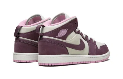 Air Jordan (ps)  1 Mid 'sand Purple' In Burgundy