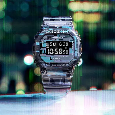 Casio G-shock Square 'translucent Black' In Blue